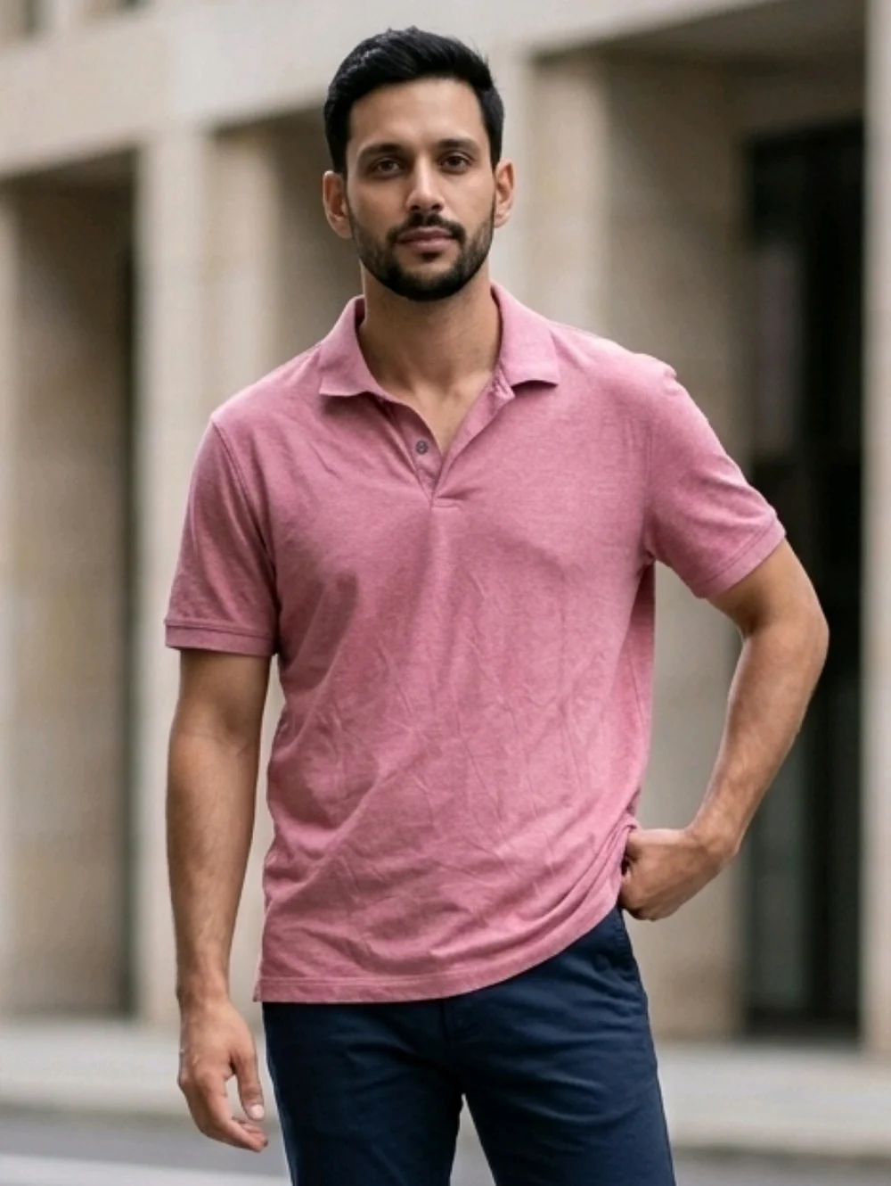 Banana Republic Pink Polo Shirt Men’s XL Soft Knit Business Casual Preppy Luxe